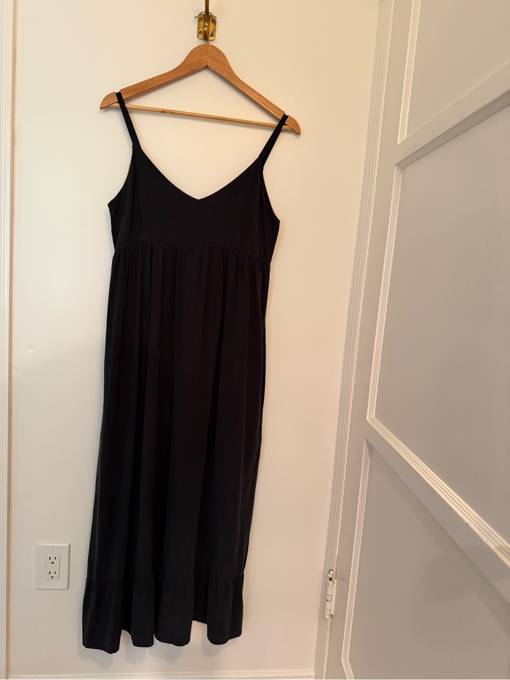 LACAUSA Black Maxi Slip Dress